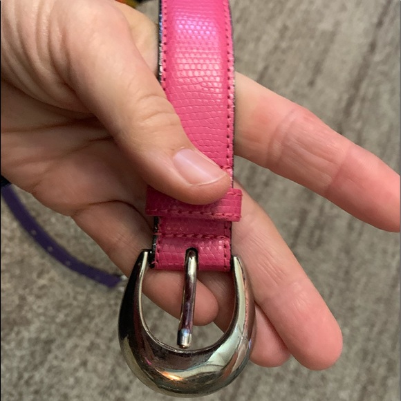 Plus- 100% leather- 80’s color block leather belt, A.D.R., ladies XL, plus size - Picture 4 of 16